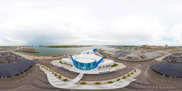 ガルベストン アメリカ 2023 空中360 四角形写真 ロイヤル カリブ海国際ターミナル ガルベストンテキサスポート — ストック写真