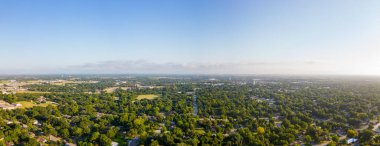 Brenham Teksas 'taki yerleşim yerlerinin hava panoramik fotoğrafı.