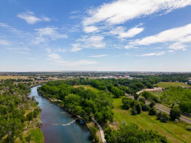 Hava fotoğrafı Pueblo Şehri Parkı Colorado Yazı 2023 Arkansas Nehri