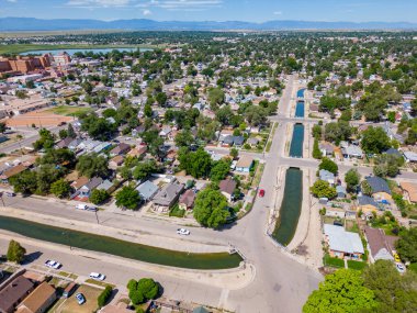Hava fotoğrafı sulama kanalı Pueblo Colorado USA