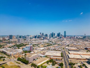 Dallas 'ın merkezinin havadan görünüşü