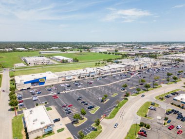 Oklahoma City, OK, USA - July 25, 2023: Aerial drone photo Westgate Marketplace Oklahoma City clipart