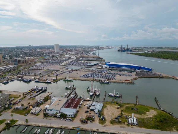 Aerial Photo West View Port Galveston Texas — Stock Photo, Image