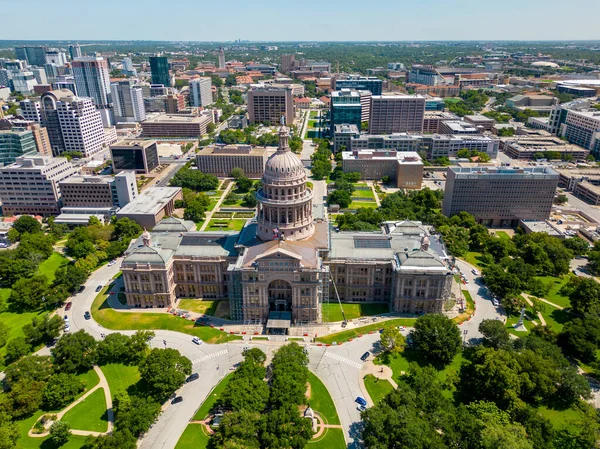 Aerial Drone Photo Texas State Capitol Building — Stock Photo, Image