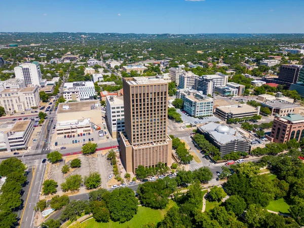 Flygfoto Företag Torn Downtown Austin Usa — Stockfoto