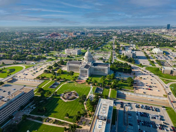 Letecký Dron Fotografie Oklahoma State Capitol Building — Stock fotografie