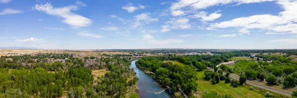 Aerial Panoramic Photo Pueblo City Park Colorado Summer 2023 Arkansas — Stock Photo, Image