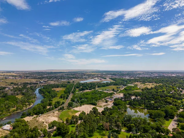 Aerial Drone Image Pueblo Colorado City Park — Stock Photo, Image