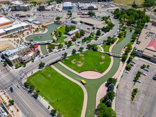 stock image Pueblo Colorado riverwalk aerial drone photo Summer 2023