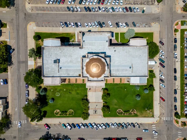 Aerial Drone Photo Pueblo County Motor Vehicle Department Government Building — Stock Photo, Image