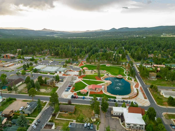 Aerial Drone Photo Town Woodland Park Colorado — Stock Photo, Image