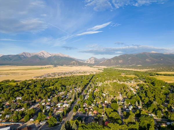 Aerial Photo Buena Vista Colorado Mountain Views — Stock Photo, Image