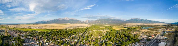Photo Panoramique Aérienne Buena Vista Colorado Avec Vue Sur Montagne — Photo