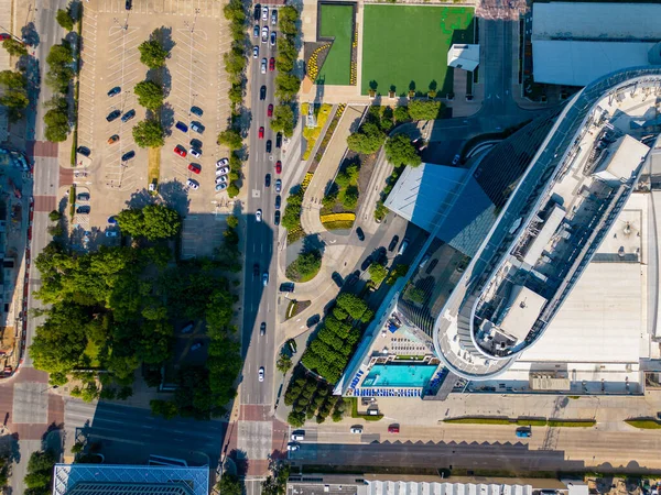 Foto Aerea Drone Aereo Downtown Dallas Texas — Foto Stock