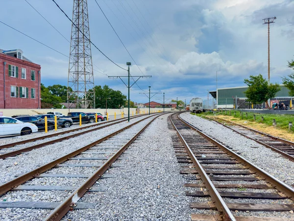 Железнодорожные Пути Центре Нового Орлеана — стоковое фото