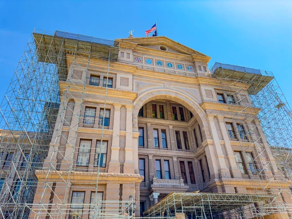 Foto Texas State Capitol Building Downtown Austin Reparation Renovering 2023 - Stock-foto