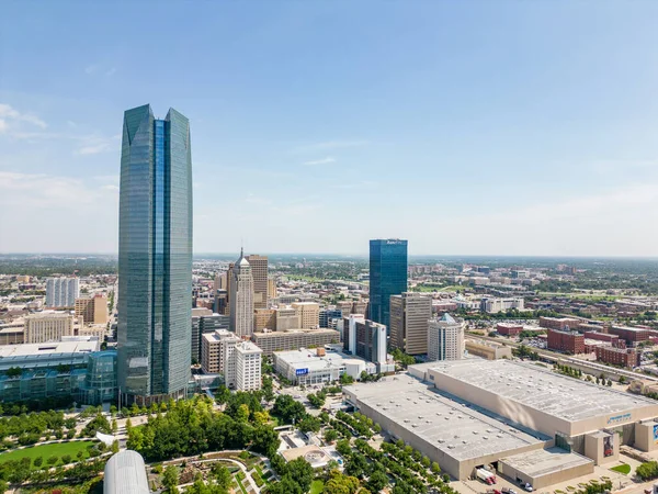 Oklahoma City Usa July 2023 Aerial Photo Devon Energy Tower — Stock Photo, Image