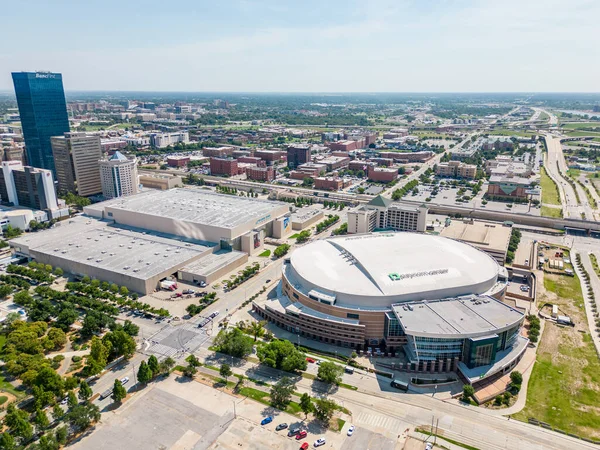 Oklahoma City Usa Luglio 2023 Foto Drone Aereo Paycom Center — Foto Stock