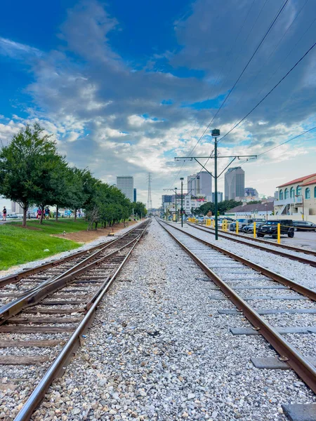 Новый Орлеан Лос Анджелес Сша Июля 2023 Railroad Tracks Downtown — стоковое фото