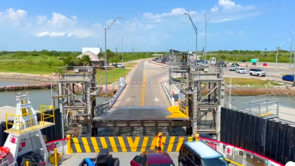Bolivar Limanı Ndan Galveston Teksas Ücretsiz Feribot Kalkıyor — Stok video