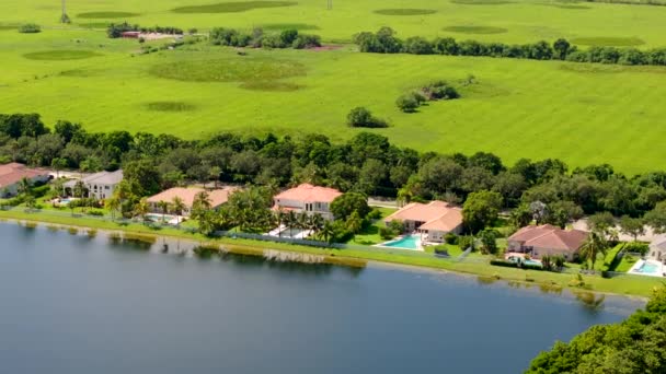 Aerial Video Waterfront Florida Case Lusso — Video Stock