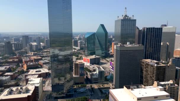 Luchtfoto Video Bank America Financieel Centrum Dallas Texas — Stockvideo