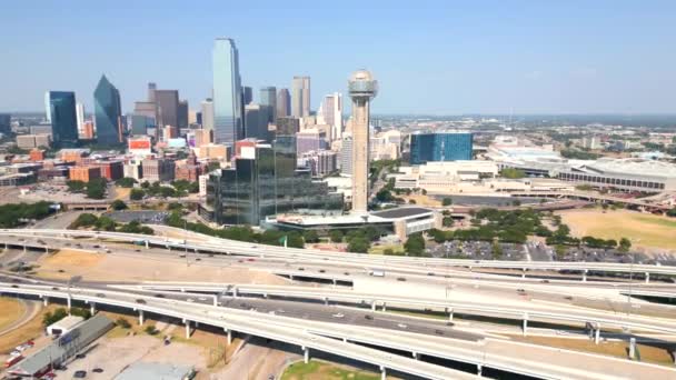 Video Aereo Ponte Osservazione Reunion Tower Downtown Dallas Texas — Video Stock
