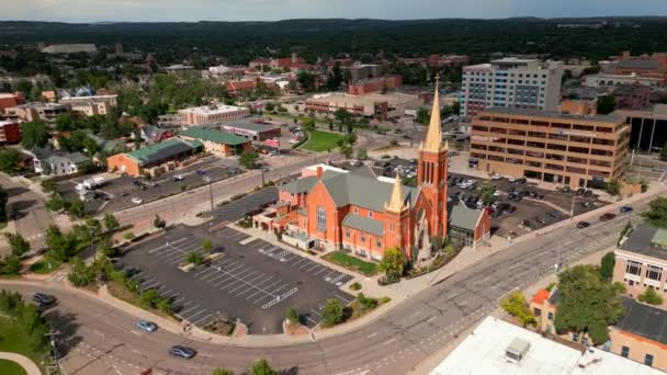 Aerial Drone Video Marys Cathedral Colorado Springs — Wideo stockowe