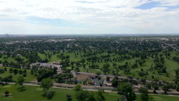 Видео Беспилотника Elmwood Golf Course Pueblo Colorado Usa — стоковое видео