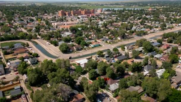 Aerial Video Irrigation Infrastructure Improvement Project Pueblo Colorado Usa — 图库视频影像