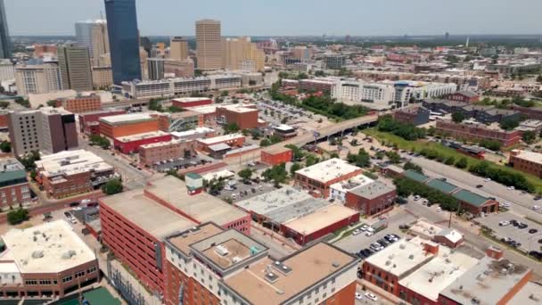 Bricktown Drone Aereo Video Oklahoma City — Video Stock