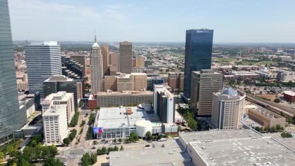 Video Drone Aereo Bancfirst Tower Downtown Oklahoma City — Video Stock