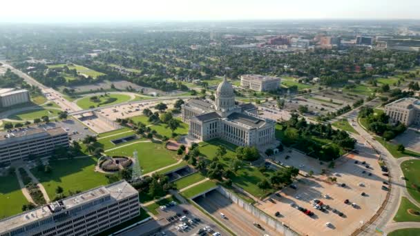 Letecké Video Oklahoma State Capitol Building Bylo Otevřeno Roce 1917 — Stock video