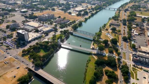 Puentes Sobre Río Brazos Waco Texas Usa — Vídeos de Stock