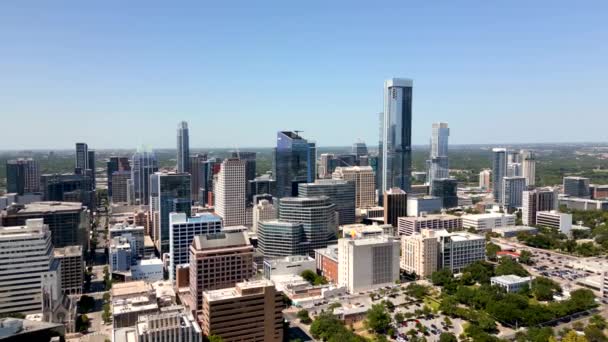 Εναέρια Προσέγγιση Drone Downtown Austin Texas Ηπα 2023 — Αρχείο Βίντεο