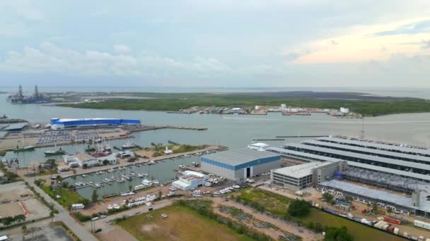 Dron Video Port Galveston Texas — Stock video