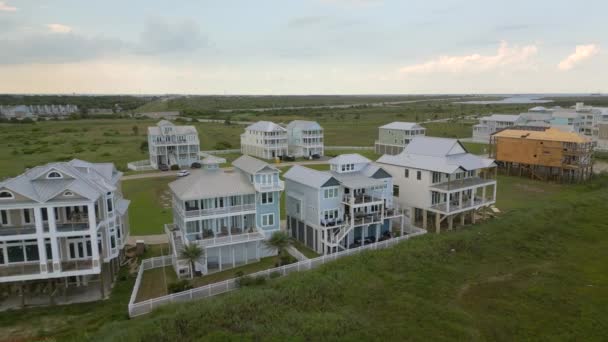 Imágenes Drones Mansiones Lujo Galveston Beach Texas — Vídeo de stock