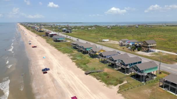 Galveston Yakınlarında Bolivar Yarımadası Teksas Hava Aracı Görüntüsü — Stok video