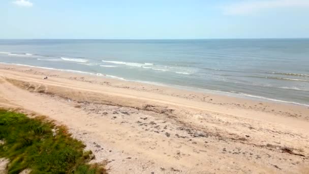 Powietrze Ujawnić High Island Beach Zatoka Meksykańska Texas — Wideo stockowe