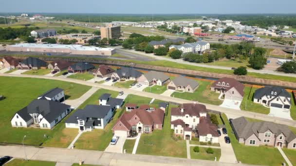 Légi Video Luxus Családi Házak Beaumont Texas — Stock videók