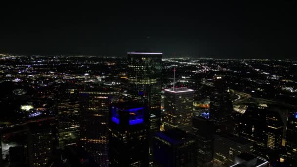 Rascacielos Houston Texas Por Noche — Vídeos de Stock