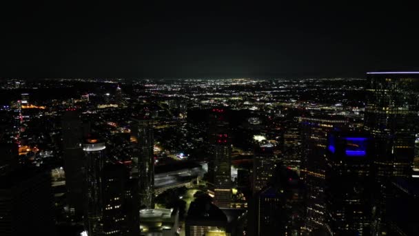 Panorama Tiro Nocturno Houston Texas — Vídeos de Stock
