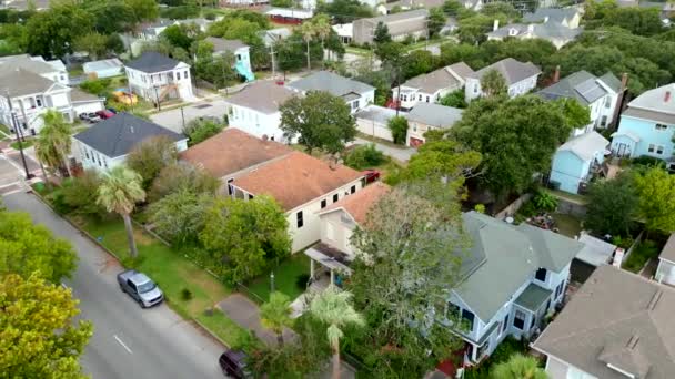 Residencias Video Aéreo Barrio Galveston Texas Flood Zone — Vídeo de stock