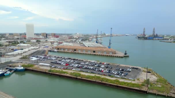 Vídeo Aéreo Puerto Galveston Verano 2023 — Vídeos de Stock