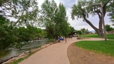 Riverside Park Salida Colorado Yaz 2023 Stock video turu
