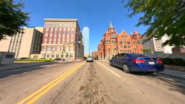 Dallas Şehir Merkezinden Geçiyoruz Teksas 2023 — Stok video