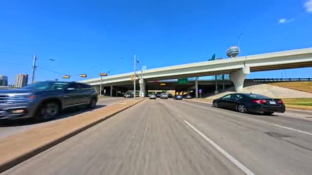 Сток Відео Водіння Центрі Далласа Техас Близько 2023 Року — стокове відео