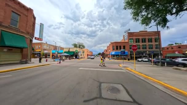 Съемки Делового Района Салида Колорадо Стабилизировались — стоковое видео