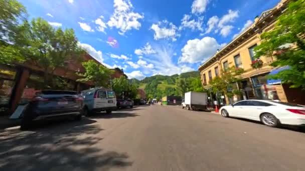 Drive Bike Pov Aspen Colorado Verenigde Staten — Stockvideo