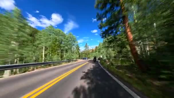 Поездка Мотоцикле Аспен Колорадо — стоковое видео